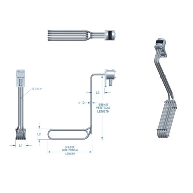 Teflon Anti-scale Coating Immersion Heating Element
